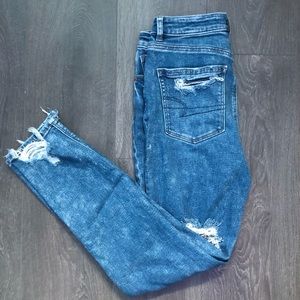 Distressed mom jeans